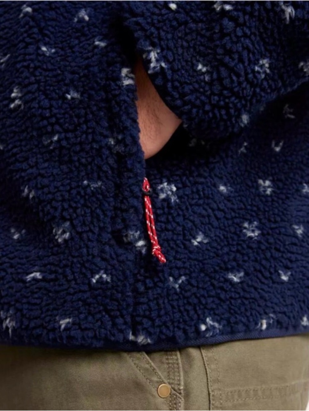 Alpine Design Navy Patterned Sherpa Jacket with Subtle Light Pattern - Picture 5 of 14